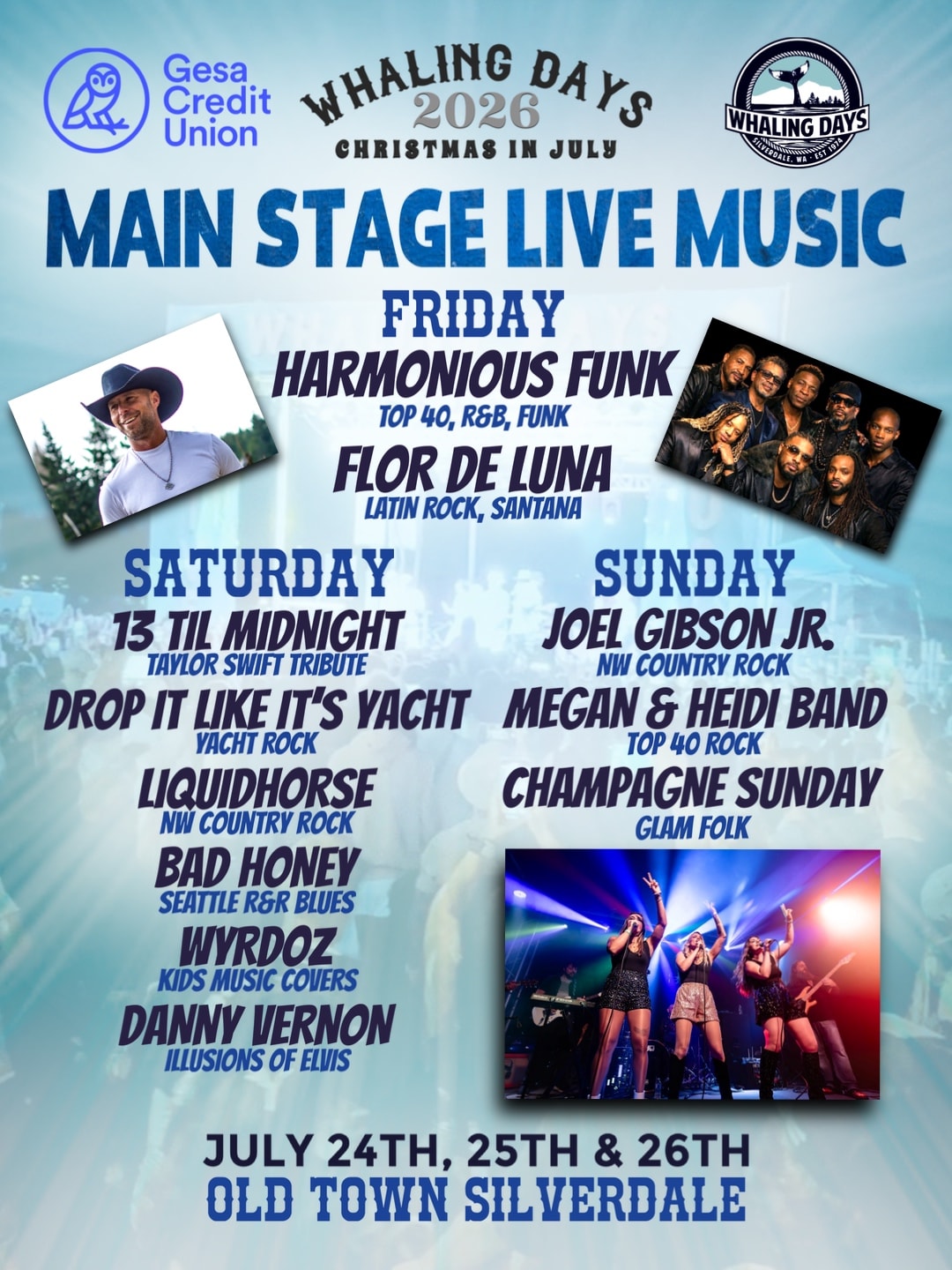 Whaling Days Festival 2026 live music festival poster